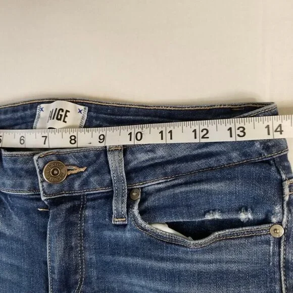Paige Jeans Womens Size 27 Verdugo Ankle Cropped Distressed Raw Hem Skinny - Picture 11 of 16